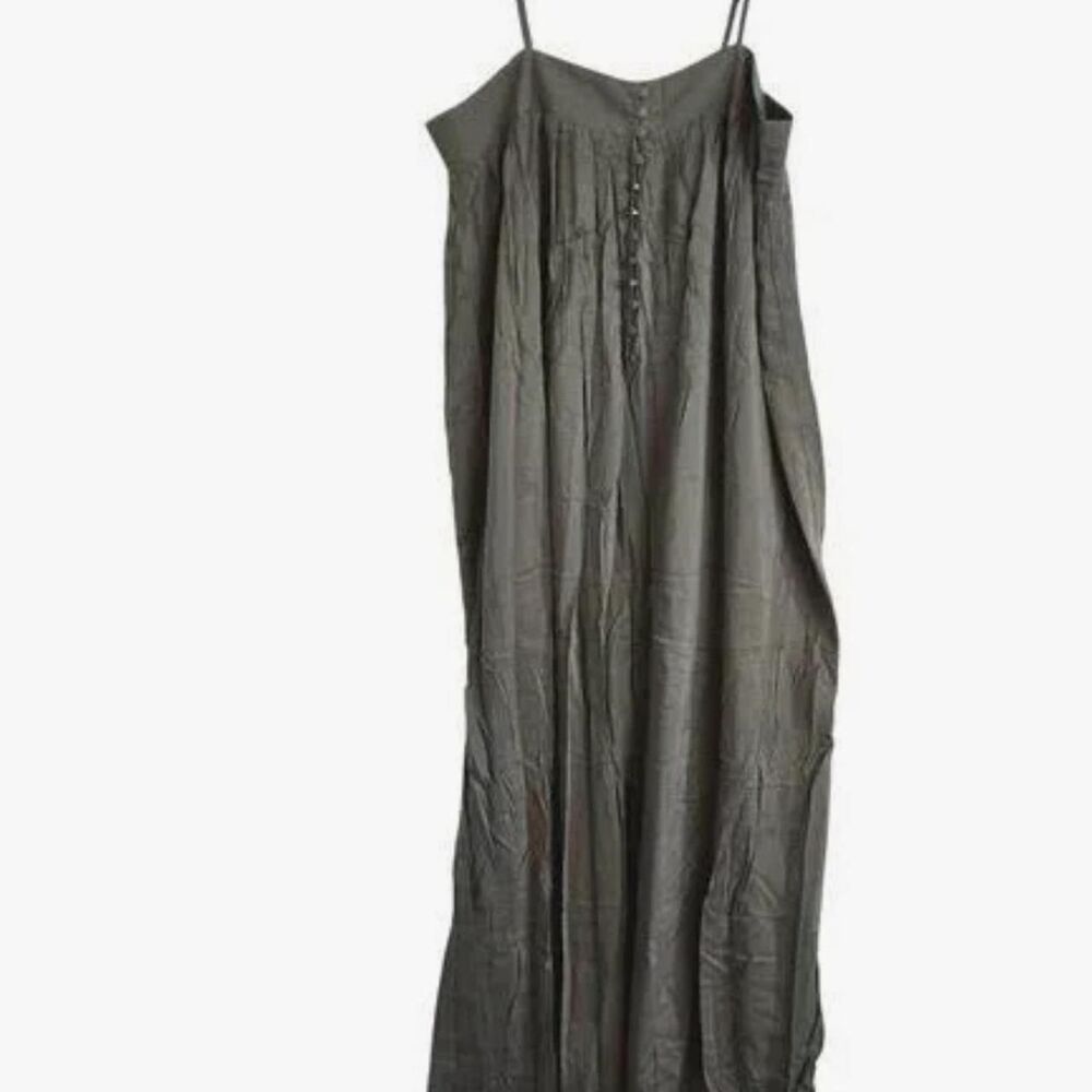 Mustard Seed Olive Green Button-Back Romper/Jumpsuit